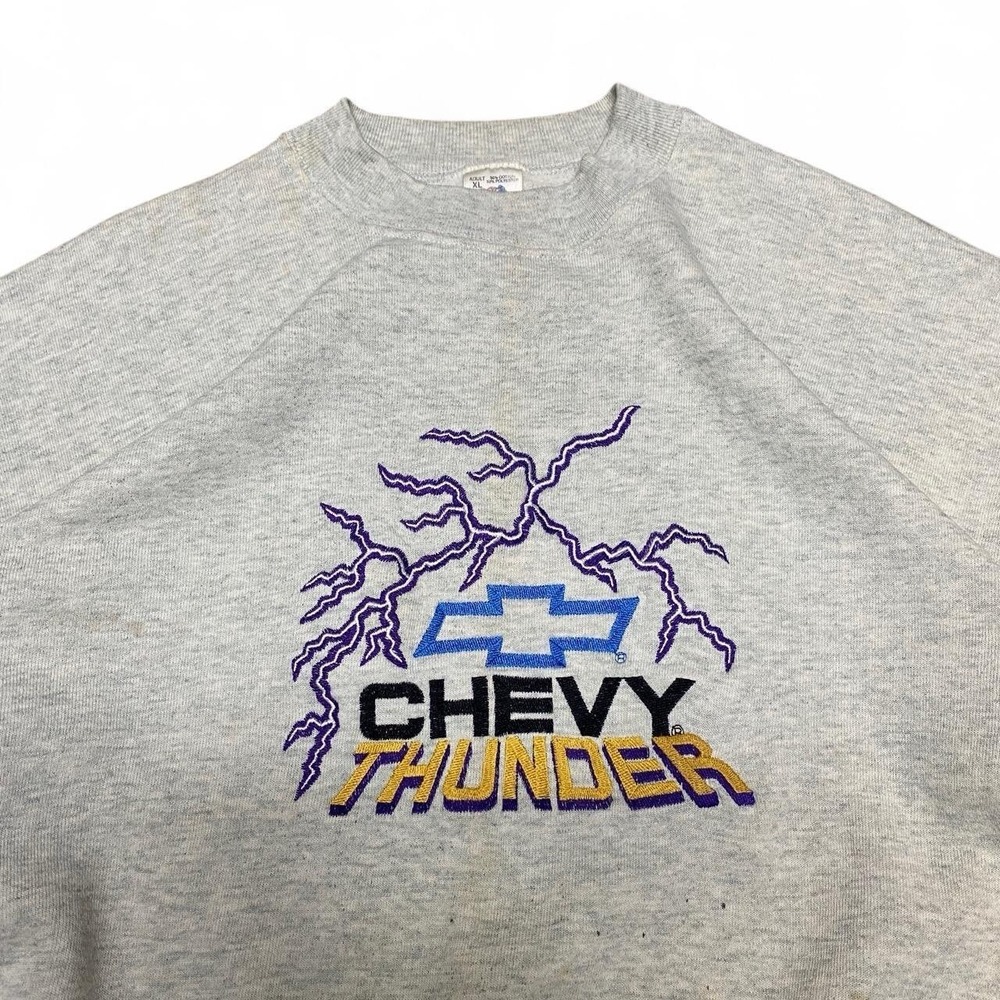 Vintage Chevy Thunder thunder embroidered grey crewneck